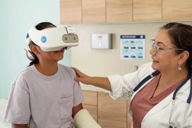 Child in VR Headset Penumbra in Doctor's Office