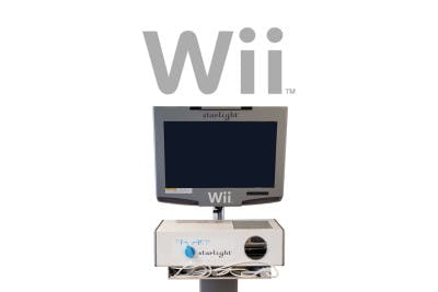 Wii logo and gaming station