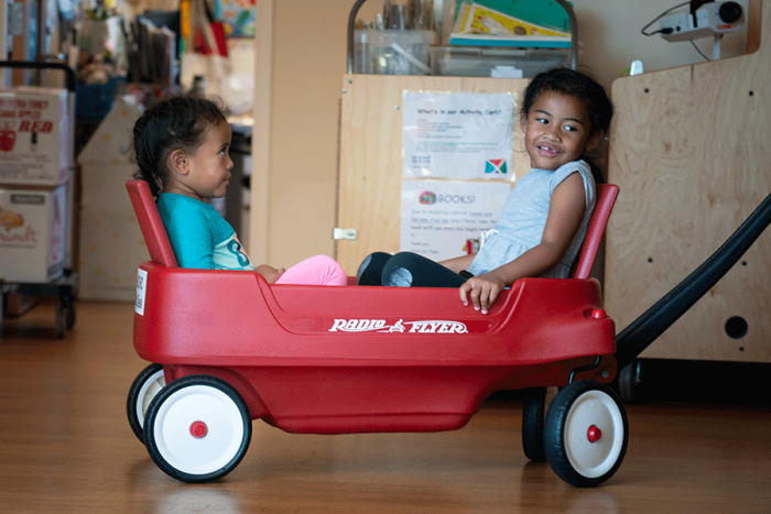Delivery program photo of a Radio flyer wagon 